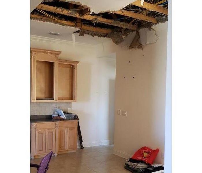 Hurricane Michael damaged this kitchen 