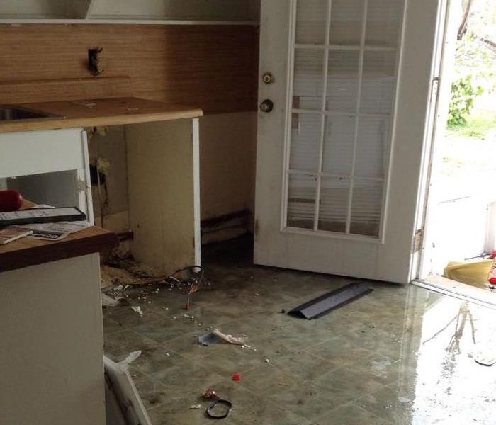Hurricane Michael damaged this kitchen 